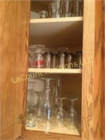 3 shelves assorted glassware holiday glass mugs