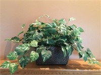 28" wide greenery in metal planter realistic