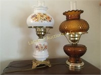 pair vintage lamps apx 16" high