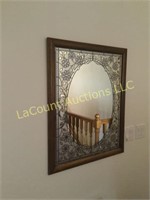 25" x 31" framed decorative mirror nice