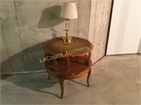round side end table and lamp 28" diameter