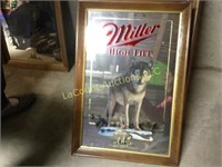 Miller High Life Timber wolf wisconsin mirror