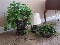 3-PC. LOT: 2 IVY AND 1 LAMP