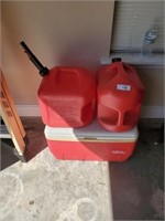 IGLOO COOLER AND GAS CANS