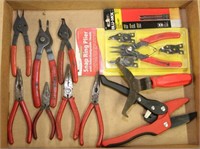 asstd. lot of snap ring pliers, needle nose,
