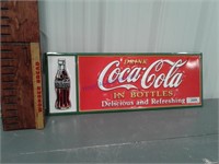 Drink Coca-Cola tin sign, 28 x 10