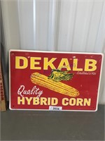 DeKalb Hybrid Corn tin sign, 18 x 12
