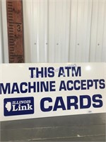 This ATM Machine Accepts Cards tin sign, 35.5x21.5
