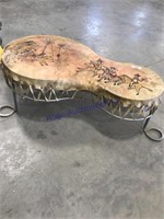 Skin-topped coffee table, 42.5L x 15T