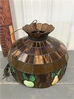 Stain glass hanging lamp, untested,