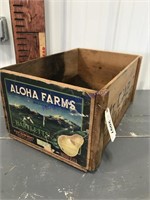 Aloha Farms Bartletts wood box, 19.5 x 12.5 x 9T