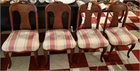 4 antique gorgeous FLAME mahogany dining chairs