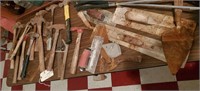 Large lot of old hammers / mason / concrete tools