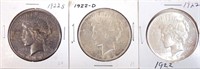1922 Peace silver dollar set (3)