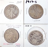 Walking Liberty half dollars (4)