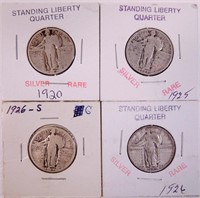 Standing Liberty quarters (4)