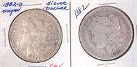 Morgan silver dollars (1882 & 1882-o)