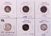 Seated Liberty dimes (6)