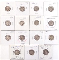 Mercury dimes (15)