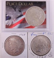 Peace silver dollars (3)