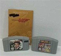 Two 1995 Nintendo 64 Game Cartridges Super Smash