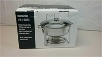 Unused Chafing Dish 4 Quart Polished Stainless