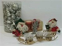 Pewter Santa, Golden Mantelpiece, Bulbs & More