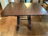 Antique Wood Drop Leaf Table With 4 Extensions