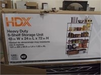 HDX Heavy Duty 6-Shelf Storage(48"x24"x72")