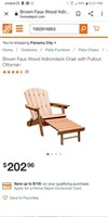 Faux wood Foldable Adirondack Chair w/Ottoman
