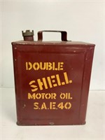 DOUBLE SHELL MOTOR OIL S.A.E.40 2 GALLON TIN
