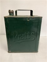 PRATTS 2 IMPERIAL GALLON TIN (WITH ORIGINAL LID)