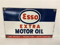 ESSO EXTRA MOTOR OIL ENAMEL RACK SIGN