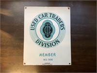 "USED CAR TRADERS DIVISION" ENAMEL SIGN V.A.C.C