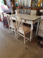 Seller's Type Porcelain Top Table & 2 Chairs