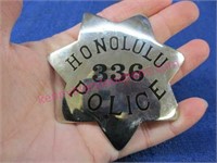 vintage honolulu police badge #336