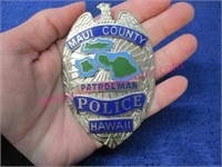 vintage maui county hawaii polic badge