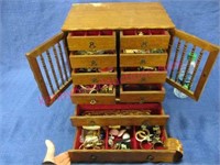large collection costume jewelry in jewelry box