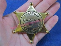 vintage illinois state police captain badge