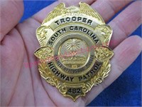 vint. south carolina highway patrol trooper badge