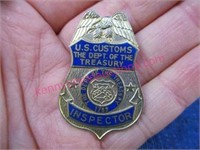 vint. US customs dept of treasury inspector badge