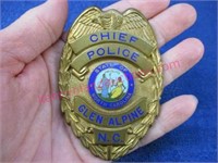 vintage north carolina chief of police badge
