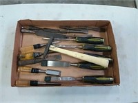 assortment of lathe tooling