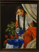ALICIA LEON - Oil On Canvas Beautiful Woman
