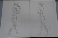 JOHN PETER COLEMAN - Pair of Charcoal Nudes