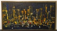 R.J. FOWLES - Oil on Canvas - Citycape
