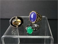 Lot of 3 Jade Rings