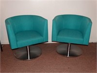 Pr. Teknion Vignette Seating Swivel Lounge Chairs