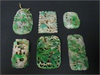 Lot of 6 Jade Carved Pendants