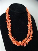 Double Strand of Red Coral Necklace